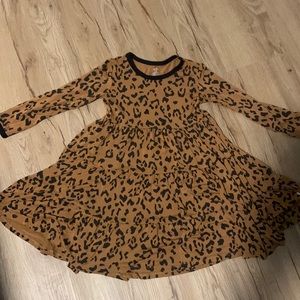 kyte BABY tiered twirl dress in cheetah print 5t